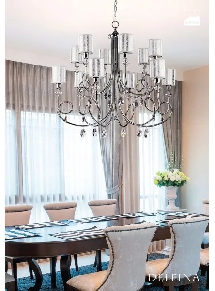 Jupiter 1596 - DE 12 CH - Lustra de cristal DELFINA 12xE14/40W
