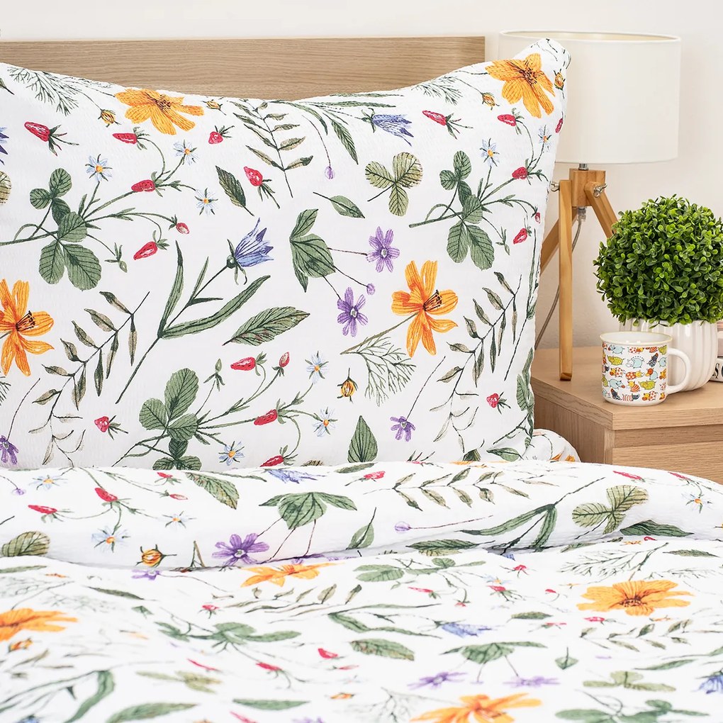 Lenjerie de pat din crep 4Home Wildflower Bliss, 140 x 220 cm, 70 x 90 cm