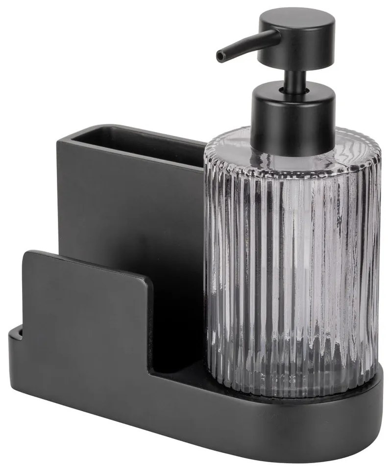 Suport pentru accesorii de spălat negru din polirășină Pina – Wenko