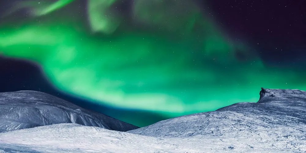 Tablou aurora polară pe cer