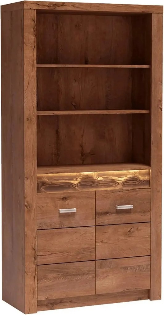 Vitrina INFINITY I-05, frasin deschis, PAL melaminat, 96x42x192 cm