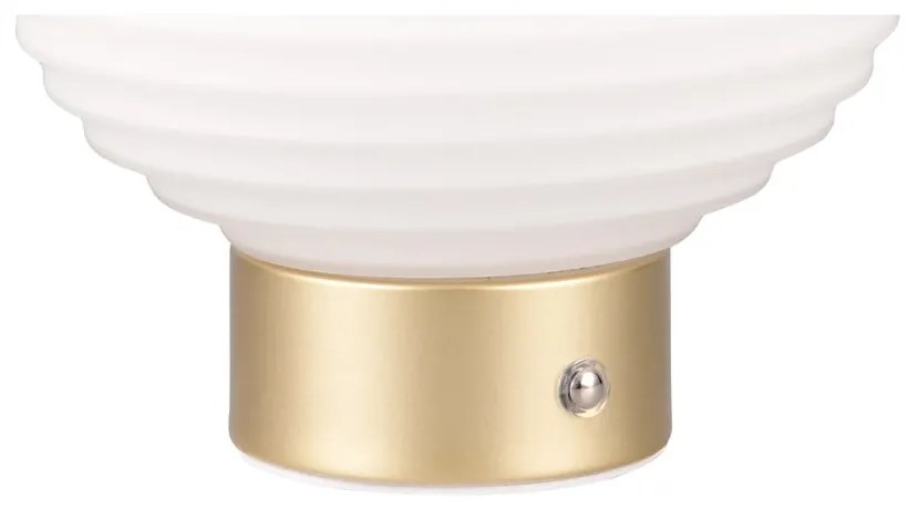 Veioză albă/aurie LED cu intensitate reglabilă cu abajur din sticlă (înălțime 14,5 cm) Earl – Reality