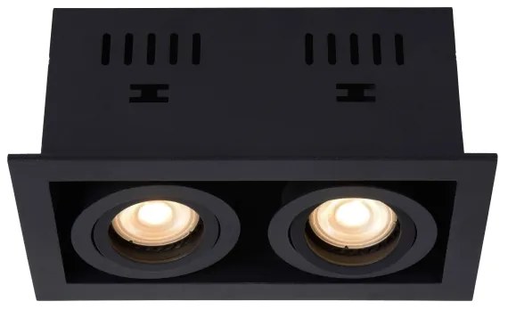 Corp de iluminat încastrat Lucide 09926/02/30 CHIMNEY 2xGU10/50W/230V negru