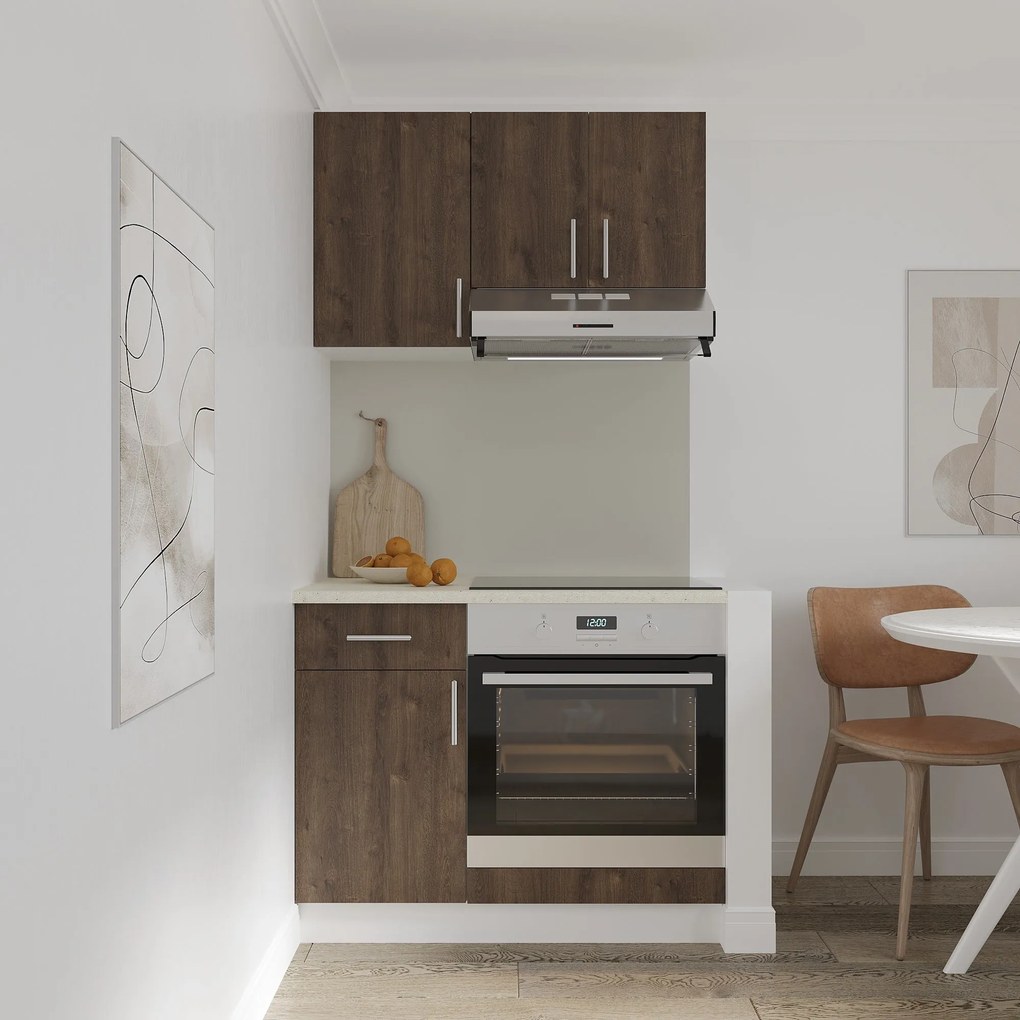 Set haaus V1, Stejar Bronz/Alb, Blat Thermo 28 mm, L 100 cm