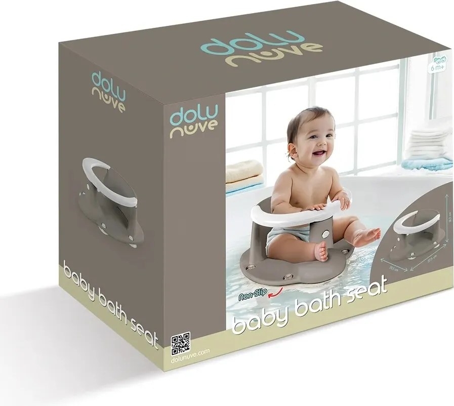 Scaun antiderapant pentru copii Dolu pentru cadă,gri, 16,5 x 37,5 x 30,5 cm