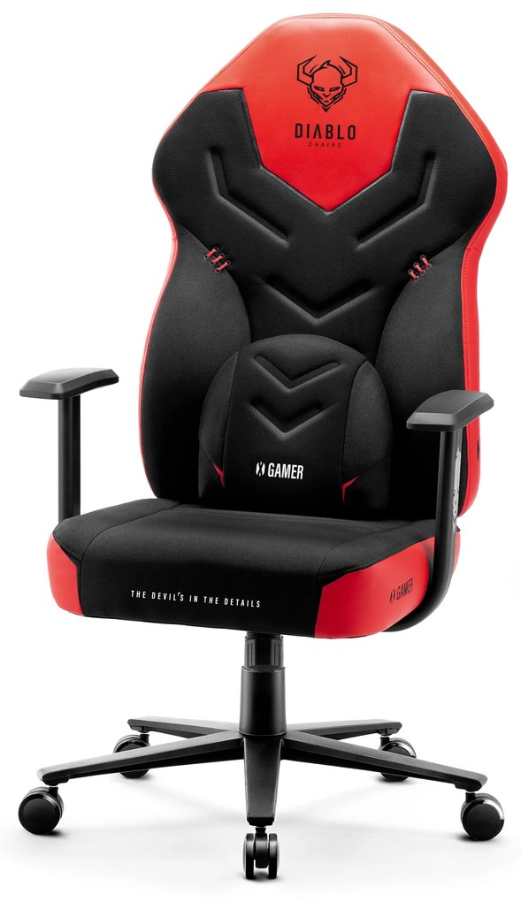 Scaun gaming din material Diablo X-Gamer: DEEP RED