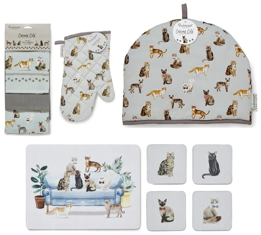 Set de textile pentru bucătărie 13 buc. Curious Cats – Cooksmart ®