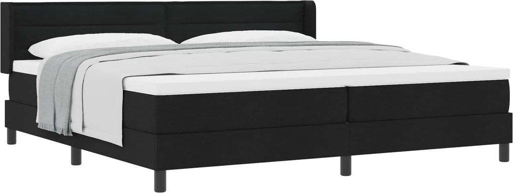 vidaXL Pat cu arcuri cu saltea Negru 200 x 200 cm țesătură