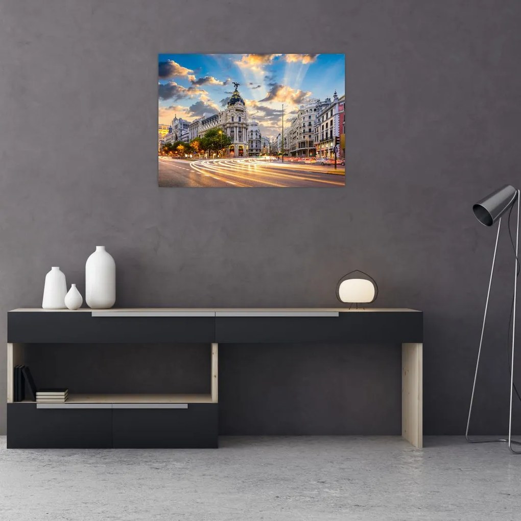 Tablou - Calle Gran Vía, Madrid, Spania (70x50 cm)