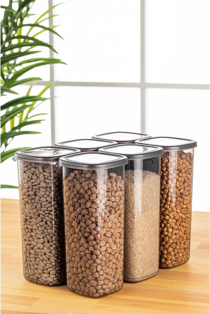 Set cutii de depozitare (6 piese), Hermia, Culoare: Antracit