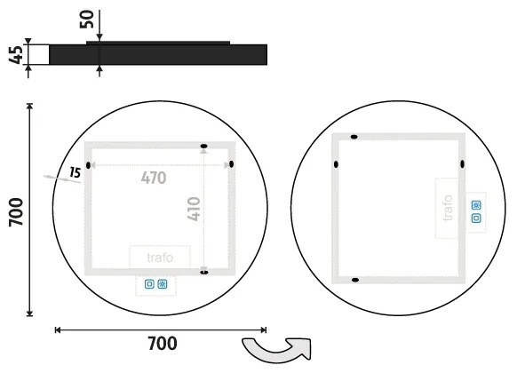 NIMCO ZPC 31001RVX-90 - Oglindă LED retroiluminată pentru baie 3000-6500K 70 cm IP44