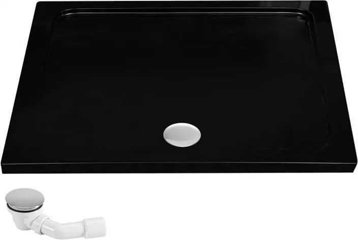 Cabina de dus SOLAR cu cadita neagra 100x80cm auriu periat