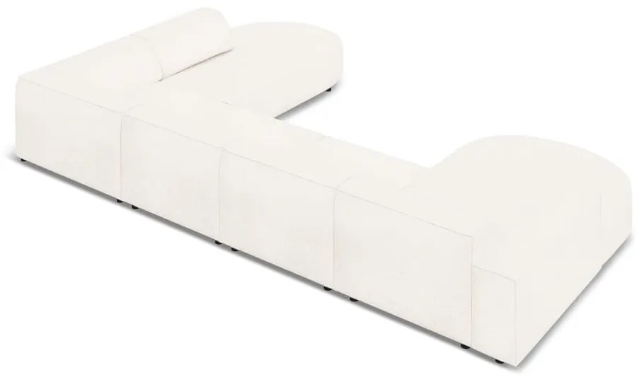 Colțar bej cu tapițerie bouclé (pe partea dreaptă) Jodie – Micadoni Home