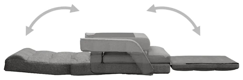 Scaun de podea pliabil cu functie de pat, gri deschis, textil 1, Gri deschis