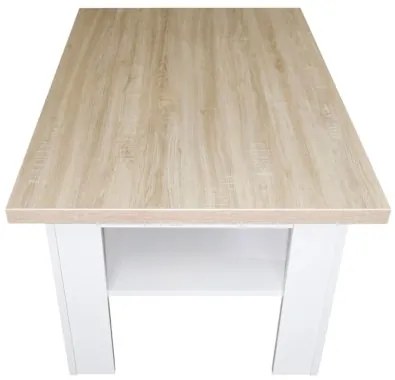 Masuta cafea Lisolo Sonoma cu Alb, 100 x 65 x 50 cm