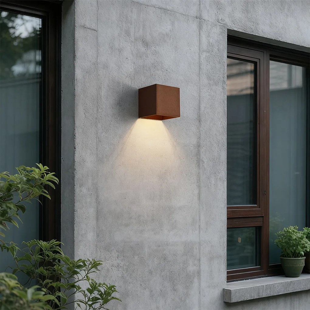 Lampă de perete de exterior maro rugină, inclusiv LED IP65 Solar - Charlene