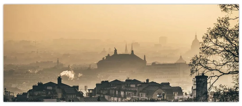 Tablou - Orașul în ceață (120x50 cm)