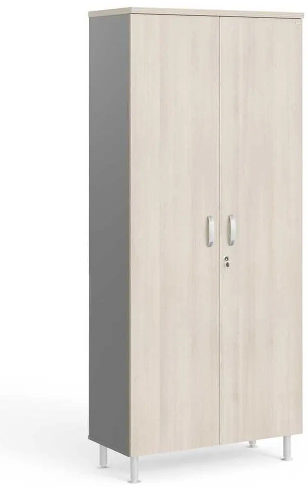 Dulap înalt Manager LUX 90 x 43 x 207,4 cm, salcâm deschis / gri