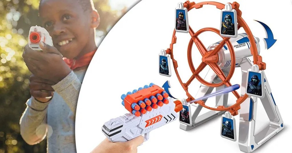 Set pistol de jucarie cu tinta rotativa