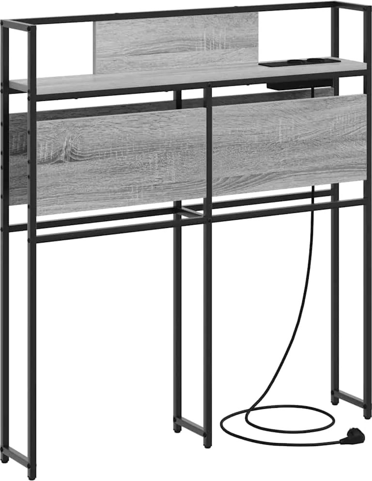 vidaXL Tăblie de depozitare cu raft sonoma gri 75 cm Lemn compozit