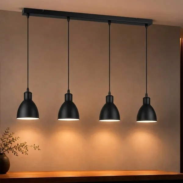 Brilagi - Lustră LED suspendată pe cablu RIDDY 4xE27/60W/230V neagră