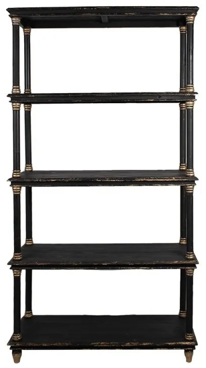 Biblioteca neagra, din lemn masiv, aspect vintage, Noire