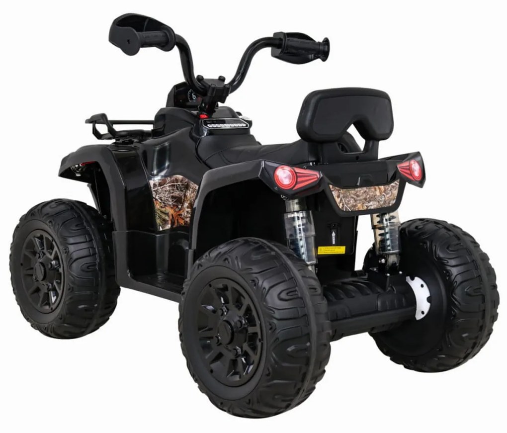 ATV Electric cu acumulator pentru copii NOVOKIDS™ Madness Quad PRO , Cu melodii si lumini, Lungime 100 cm, 3-8 ani , Max 30 kg , Roti EVA, 12V, Negru