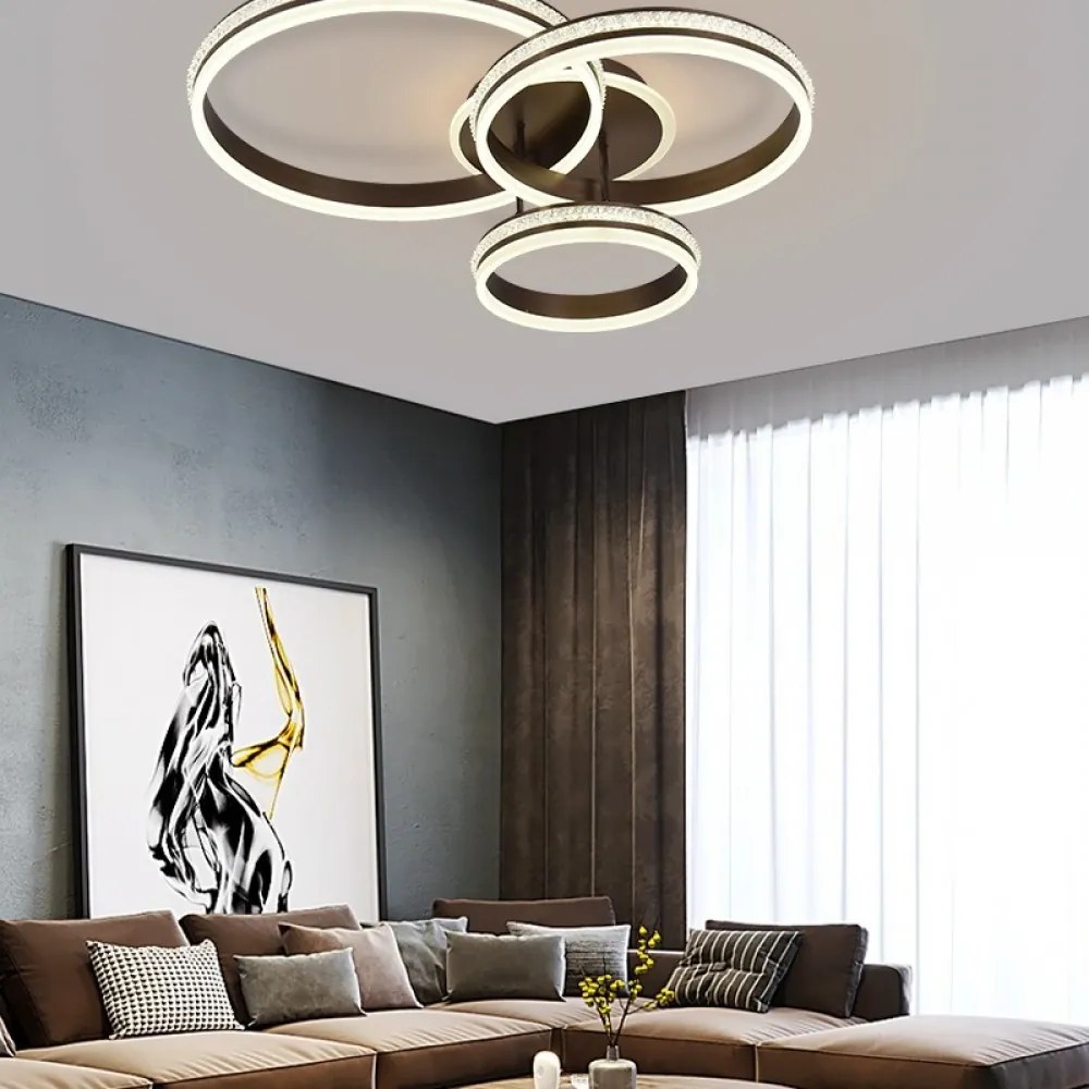 Lustra LED Cu Telecomanda, Elit's EsnC871-3A CF, 160w, Maro Coffee