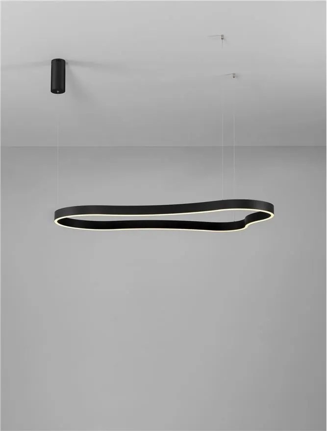 Lustra LED suspendata design modern DUSSA negru, 120x66cm