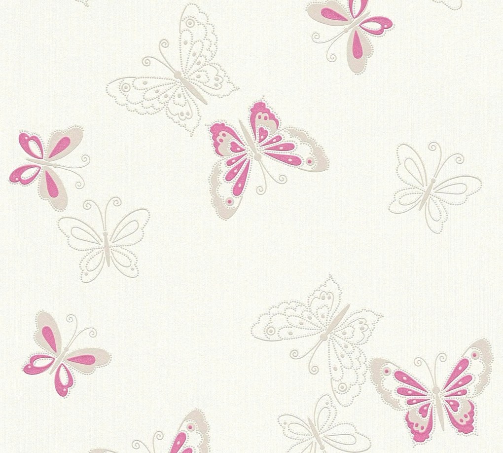 Tapet vinil colorat cu fluturi Happy Spring 10,05 x 0,53 m