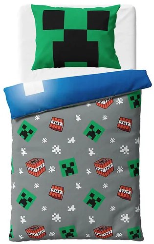Lenjerie de pat pentru copii Minecraft CreeperExplode, 140 x 200 cm, 70 x 90 cm