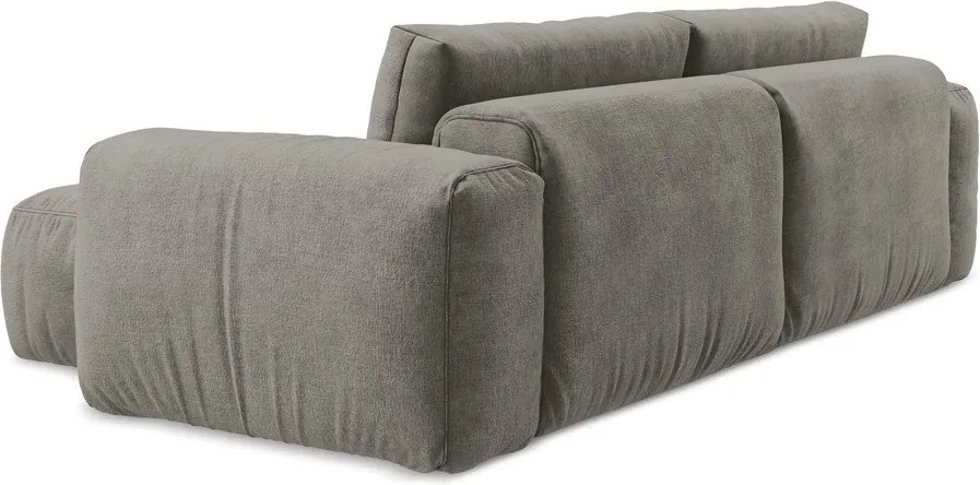 Colțar gri extensibil cu tapițerie din chenille (cu colț pe partea dreaptă/cu șezlong) Kuki – Makamii