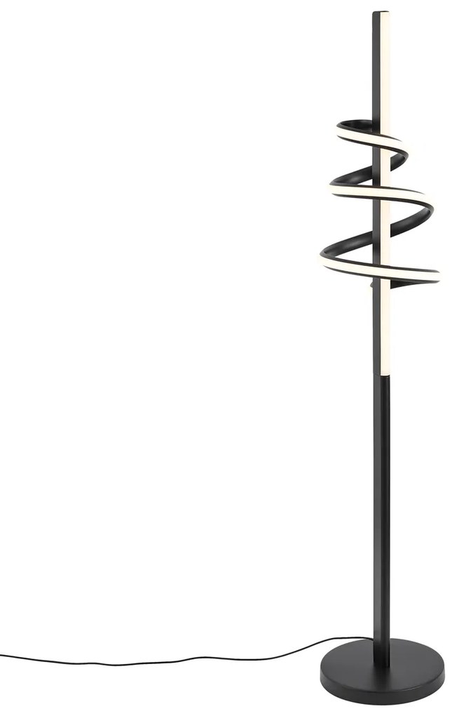 Lampă de podea de design neagră, cu LED reglabil și întrerupător cu 3 trepte - Rolla