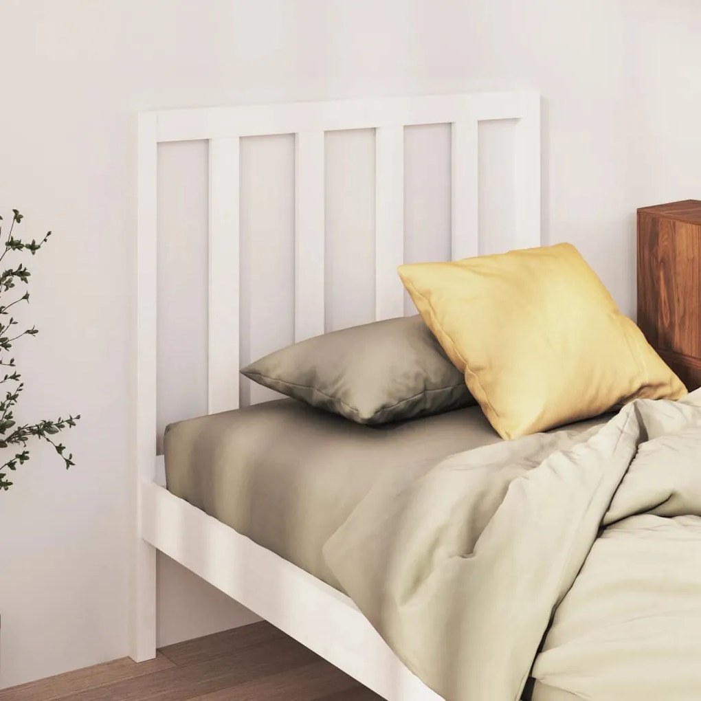 vidaXL Tăblie de pat, alb, 106x4x100 cm, lemn masiv de pin