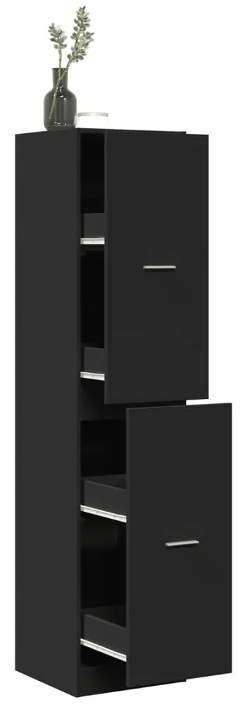 vidaXL Dulap de farmacie, negru, 40x41x174,5 cm, lemn prelucrat