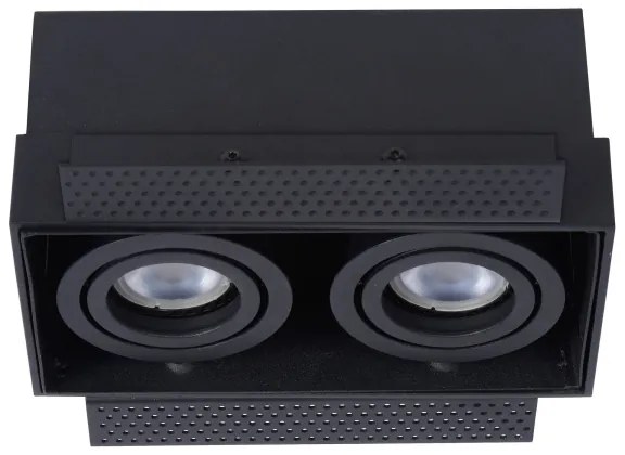 Plafonieră încastrată TRIMLESS 2xGU10/50W/230V neagră Lucide 09925/02/30