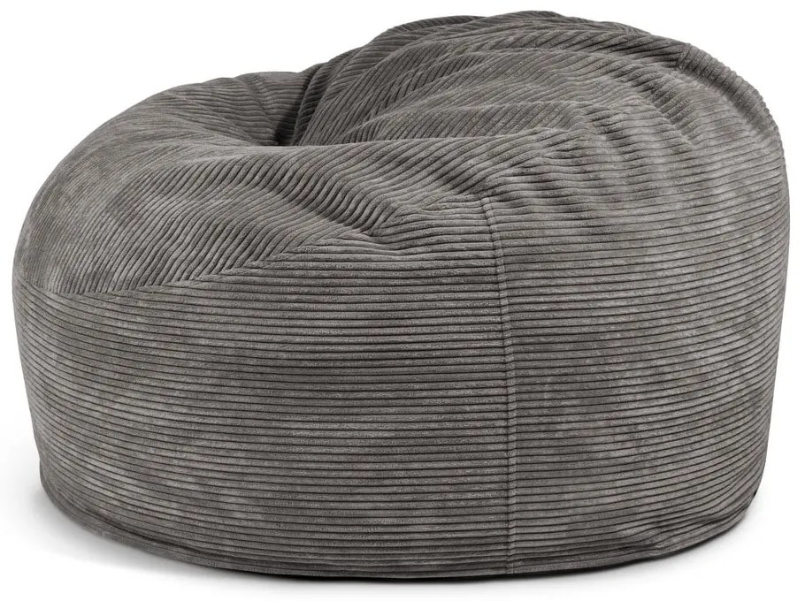 Fotoliu bean bag crem cu tapițerie din catifea reiată Om 110 – SLOWDOWN