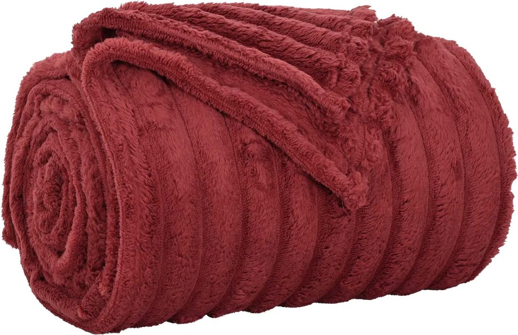 vidaXL Pătura de aruncat Roșu Bordeaux 150 x 130 cm Molton