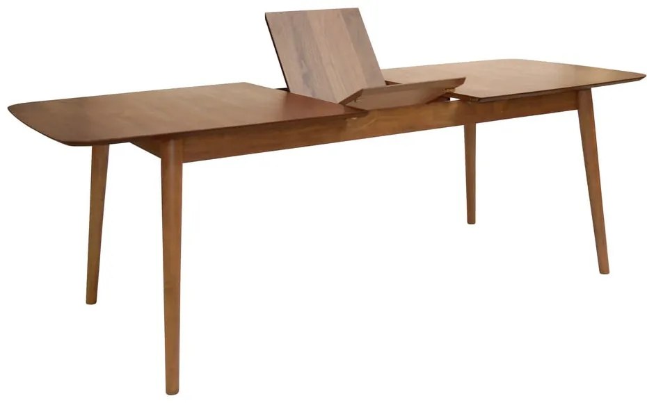 Masă de dining extensibilă cu aspect de lemn de nuc cu blat suplimentar 90x180 cm Montreux – Actona