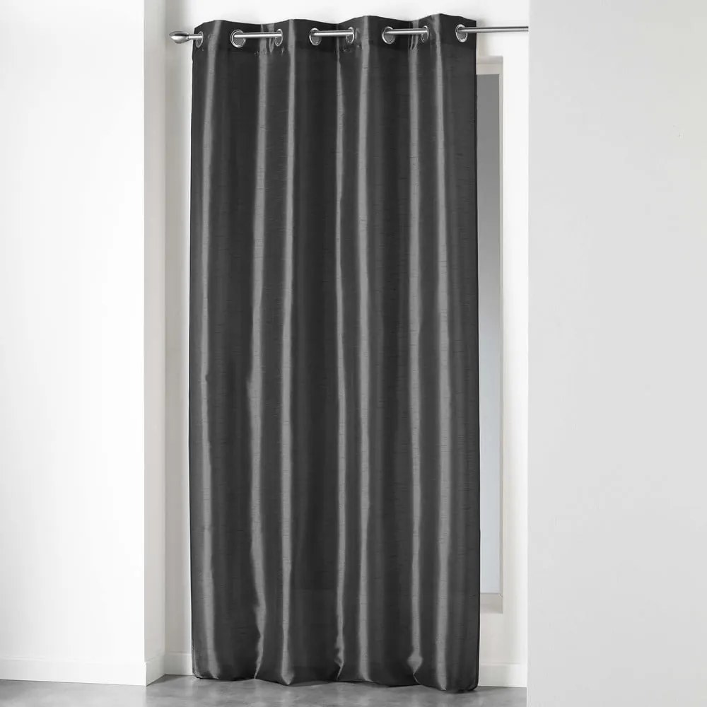 Draperie gri închis din microsatin 140x240 cm Shana – douceur d'intérieur