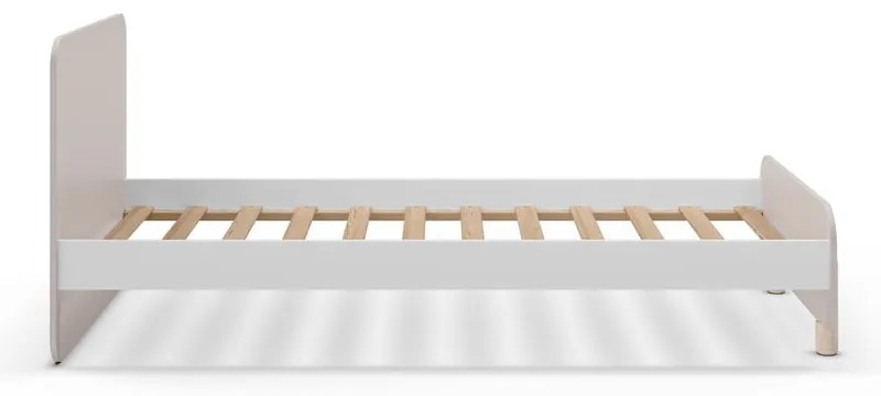 Pat pentru copii crem din lemn de pin 90x190 cm Nora – Marckeric