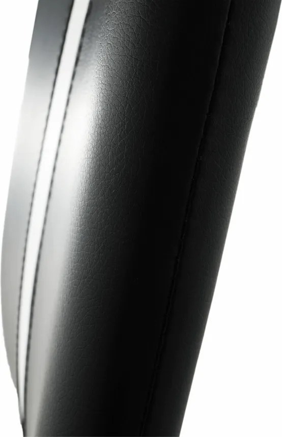 Scaun, negru / alb, piele ecologică / crom, SIGNA