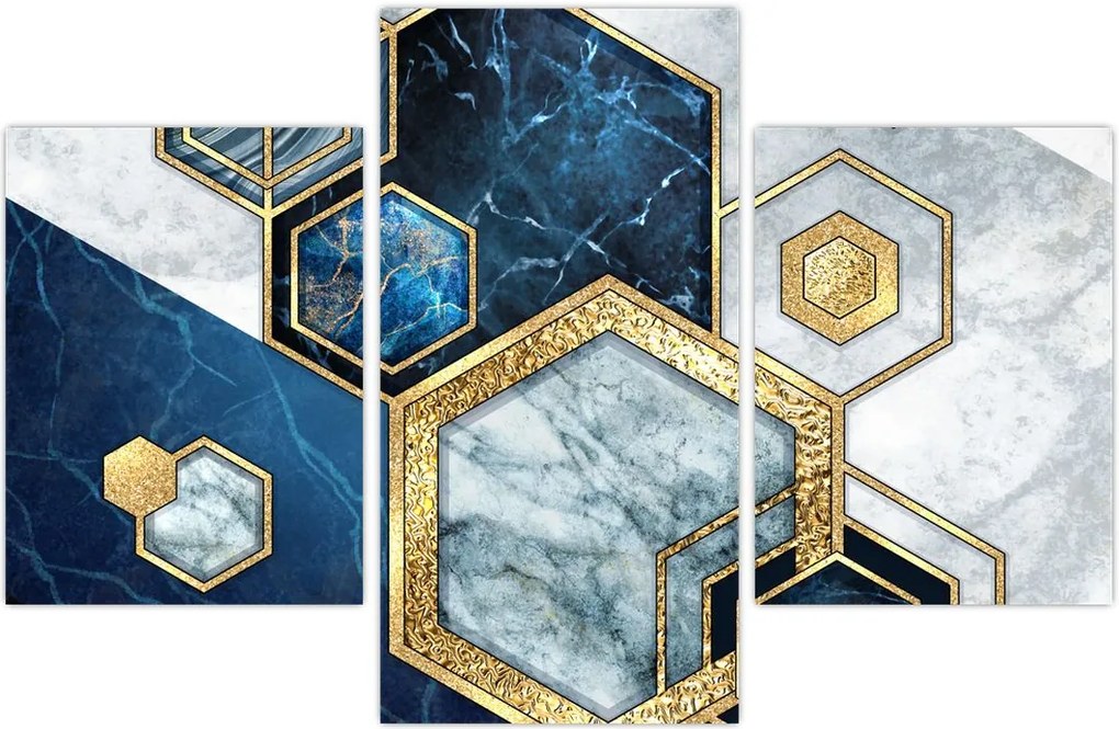 Tablou - Hexagoane de marmură (90x60 cm)