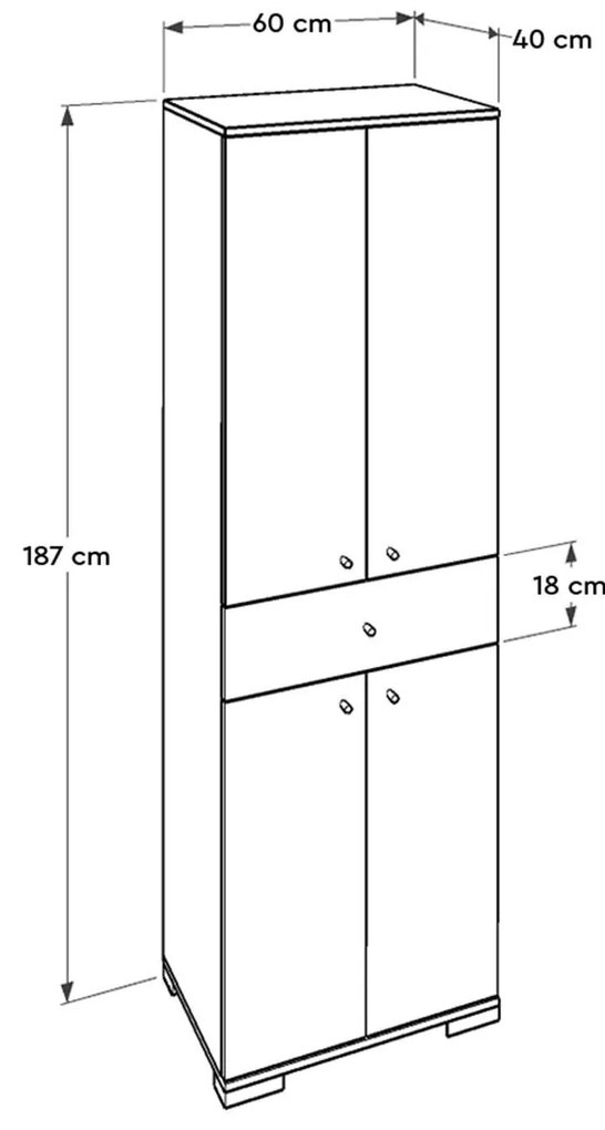 Dulap cu rafturi Aufalenzza (alb). 1108584