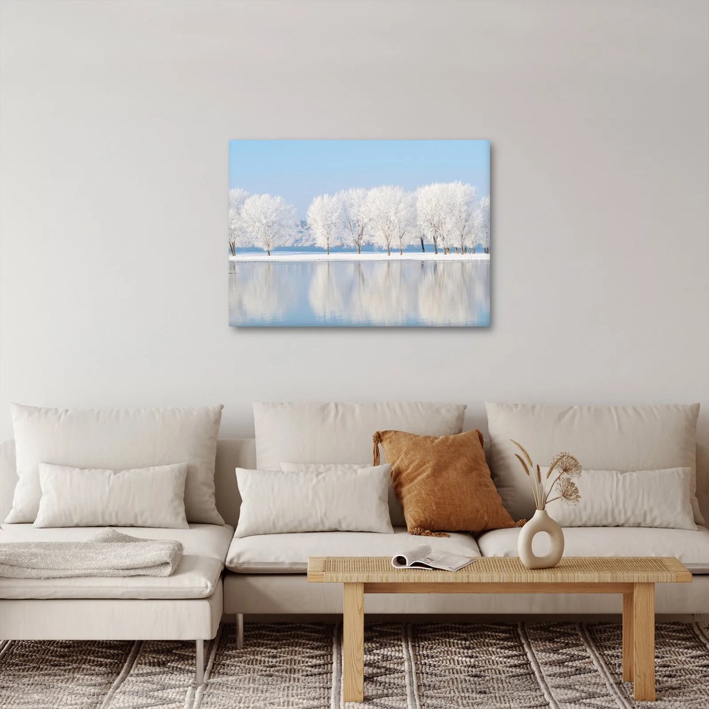 Tablou cu peisaj de iarnă (70x50 cm)