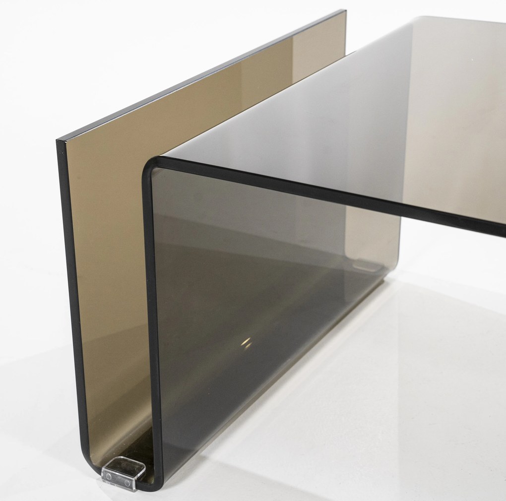 Masuta de cafea din sticla Shadow maro 120x60x38 cm