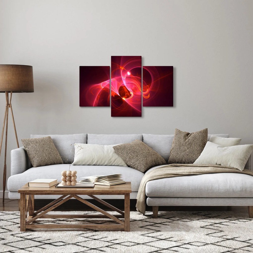 Tabloul modern cu abstacție roz (90x60 cm)
