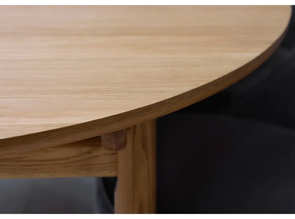 Masă de dining rotundă extensibilă cu aspect de lemn de stejar ø 120 cm Carno – Unique Furniture