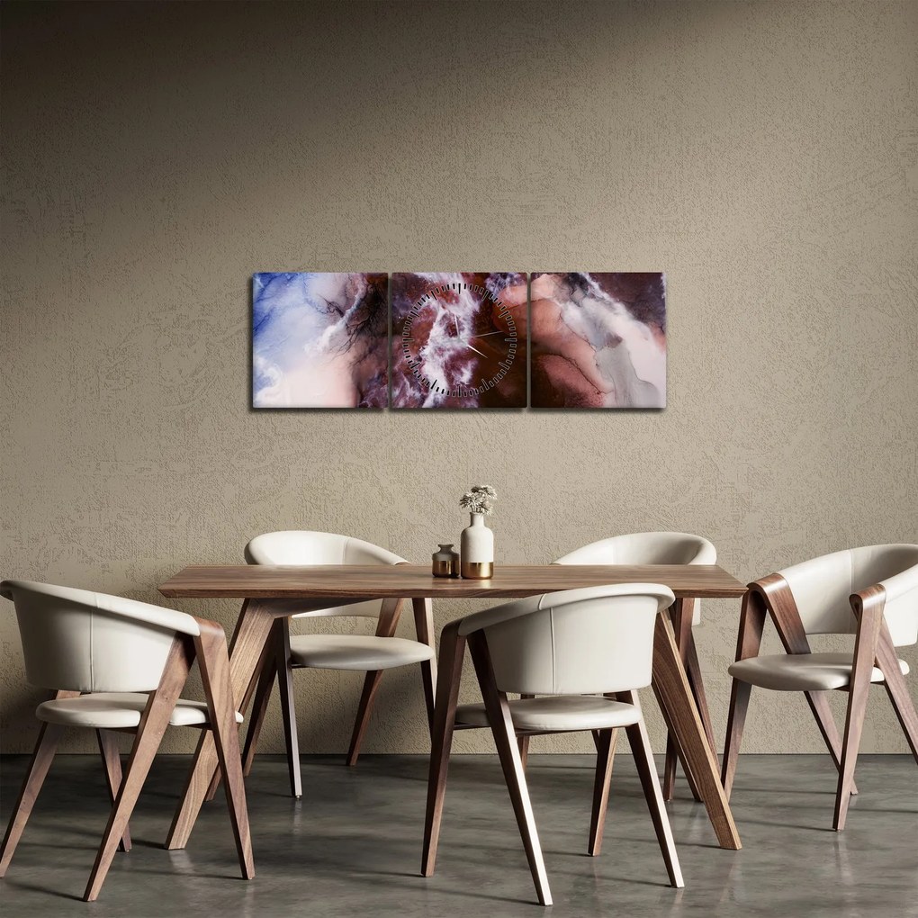 Tablou - Marmură violet N⁰3 (cu ceas) (90x30 cm)