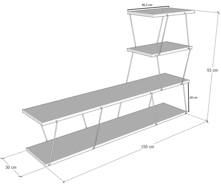 Consola TV Ilgaz Pin 150x93x30 cm